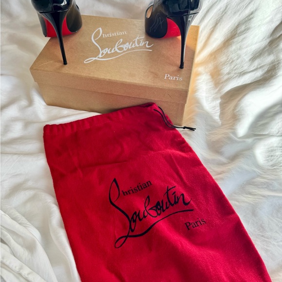 Christian Louboutin Pigalle 100mm Black Patent Pumps US 7 Worn Once - Picture 2 of 9